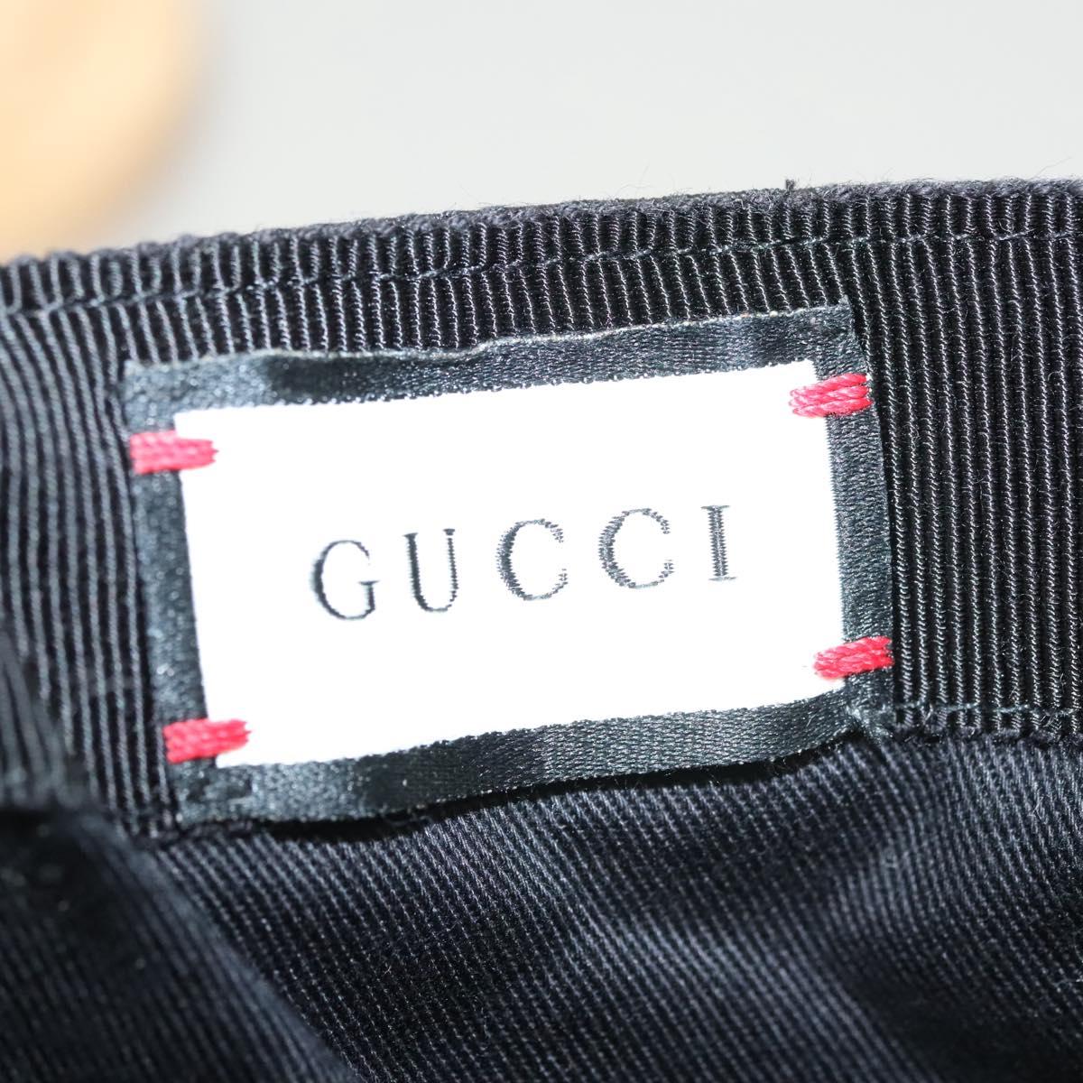GUCCI GG Canvas Web Sherry Line Cap L Black Red Green 200035 Auth am8293