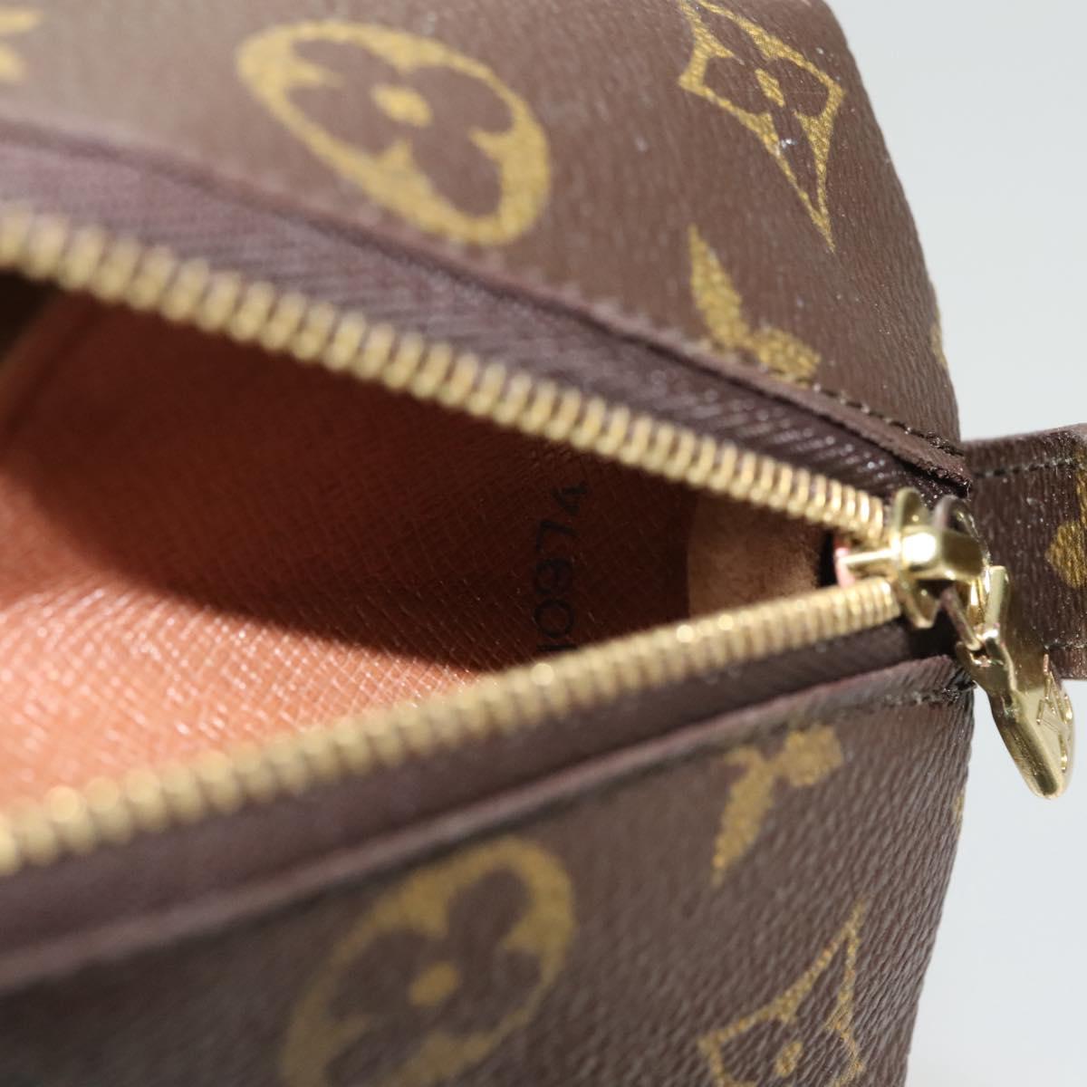 LOUIS VUITTON Monogram Trousse Demi Ronde Cosmetic Pouch M47520 LV Auth am8318