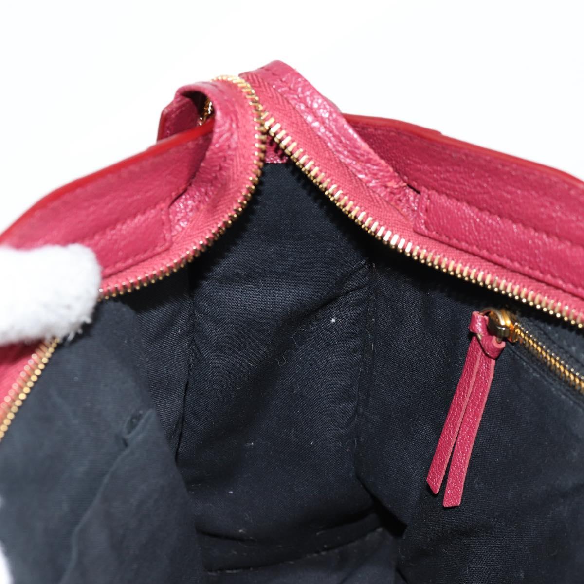 BALENCIAGA Classic Metallic Edge City S Bag Leather Red Gold 432831 Auth am8323M