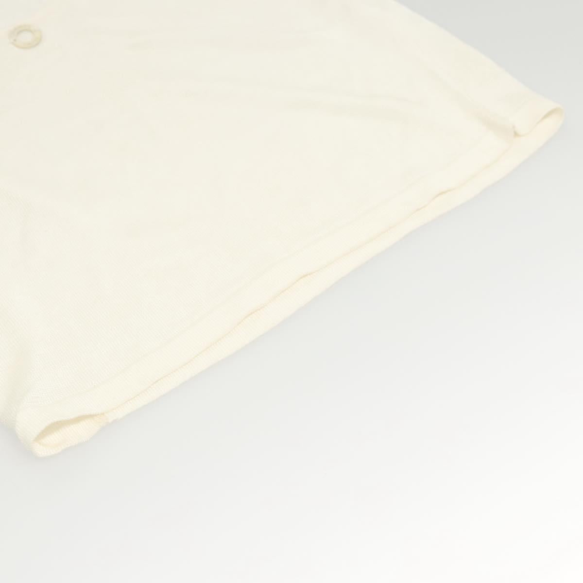 CHANEL Knitted Fabrics Tank top polyester White CC Auth am8343