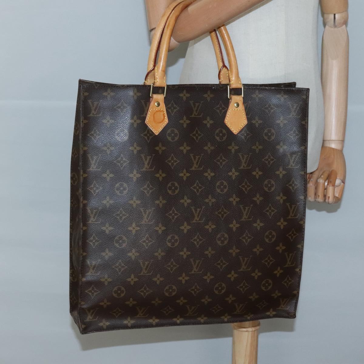 LOUIS VUITTON Monogram Sac Plat Hand Bag M51140 LV Auth am8350