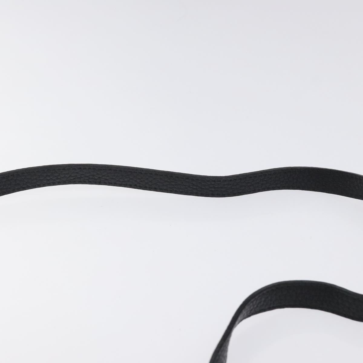 BURBERRY Shoulder Bag Leather Black Silver Auth am8354