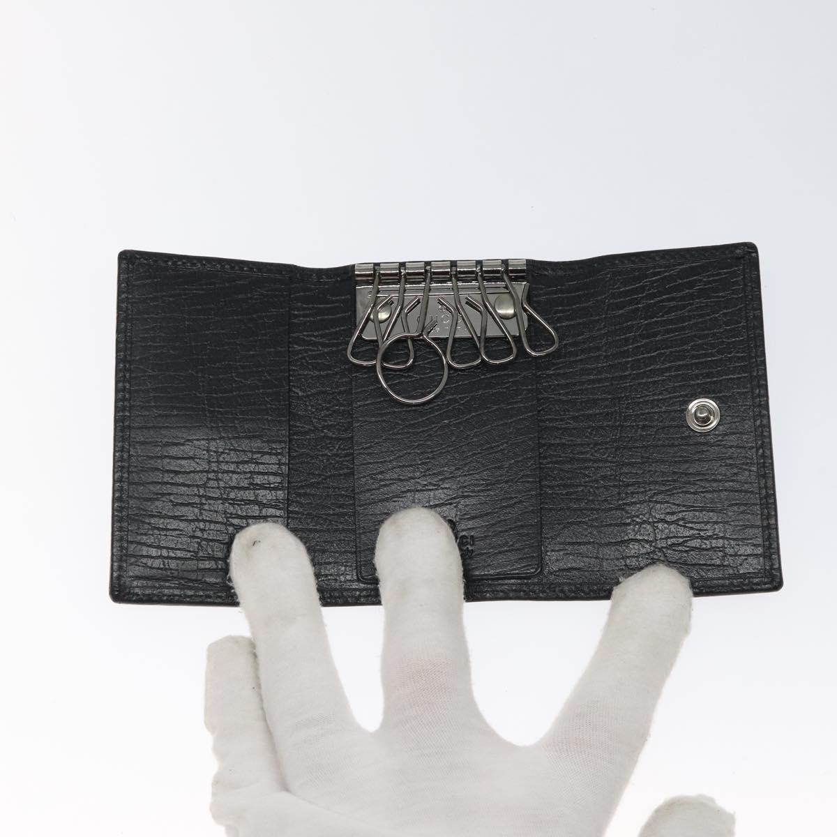 GUCCI Key Case Leather Black 115225 Auth am8361