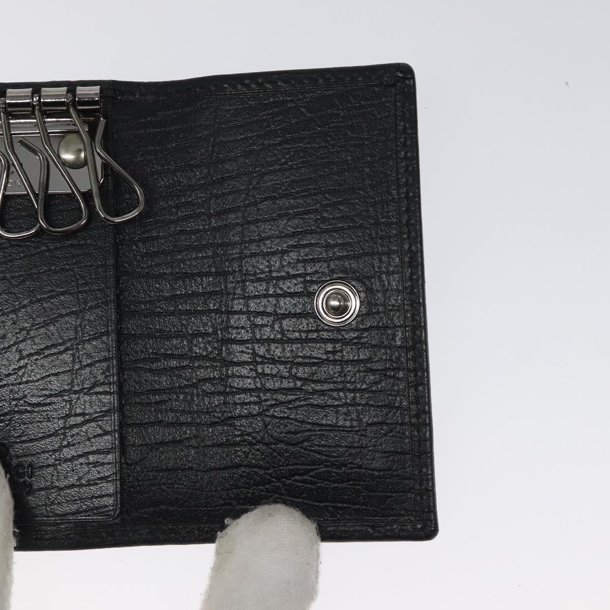 GUCCI Key Case Leather Black 115225 Auth am8361