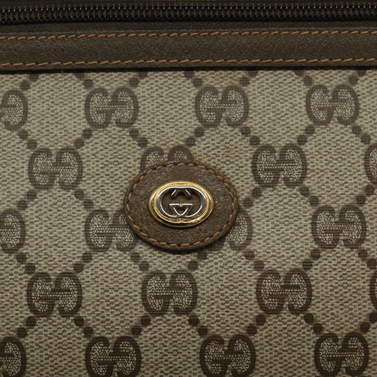GUCCI GG Plus Supreme Clutch Bag PVC Beige 97 01 037 Auth am8392