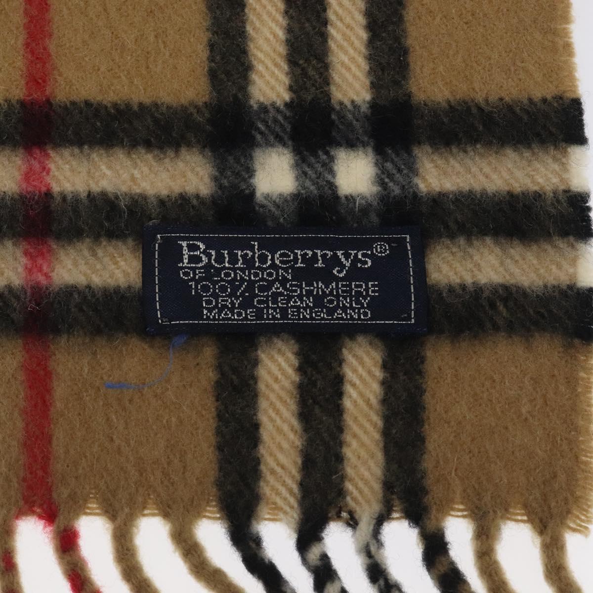 Burberrys Nova Check Scarf Cashmere Beige Auth am8416