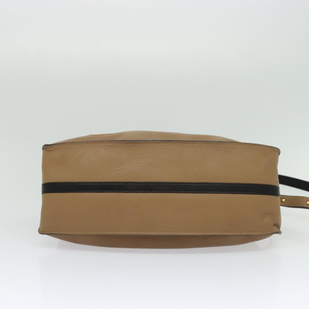 Chloe Hailey Hand Bag Leather 2way Beige Gold Auth am8424