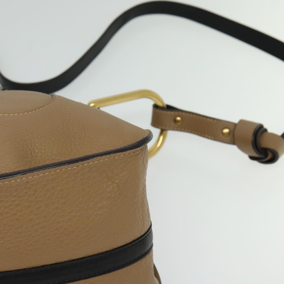 Chloe Hailey Hand Bag Leather 2way Beige Gold Auth am8424