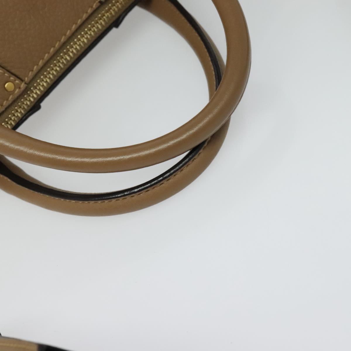 Chloe Hailey Hand Bag Leather 2way Beige Gold Auth am8424