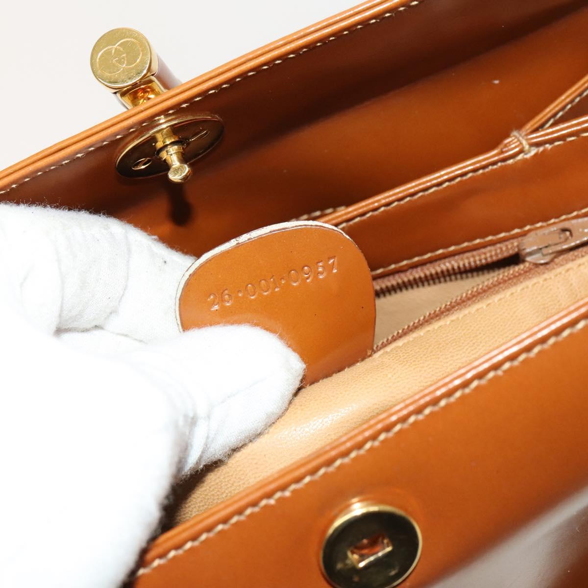 GUCCI Bamboo Shoulder Bag Leather Brown Gold Auth am8449