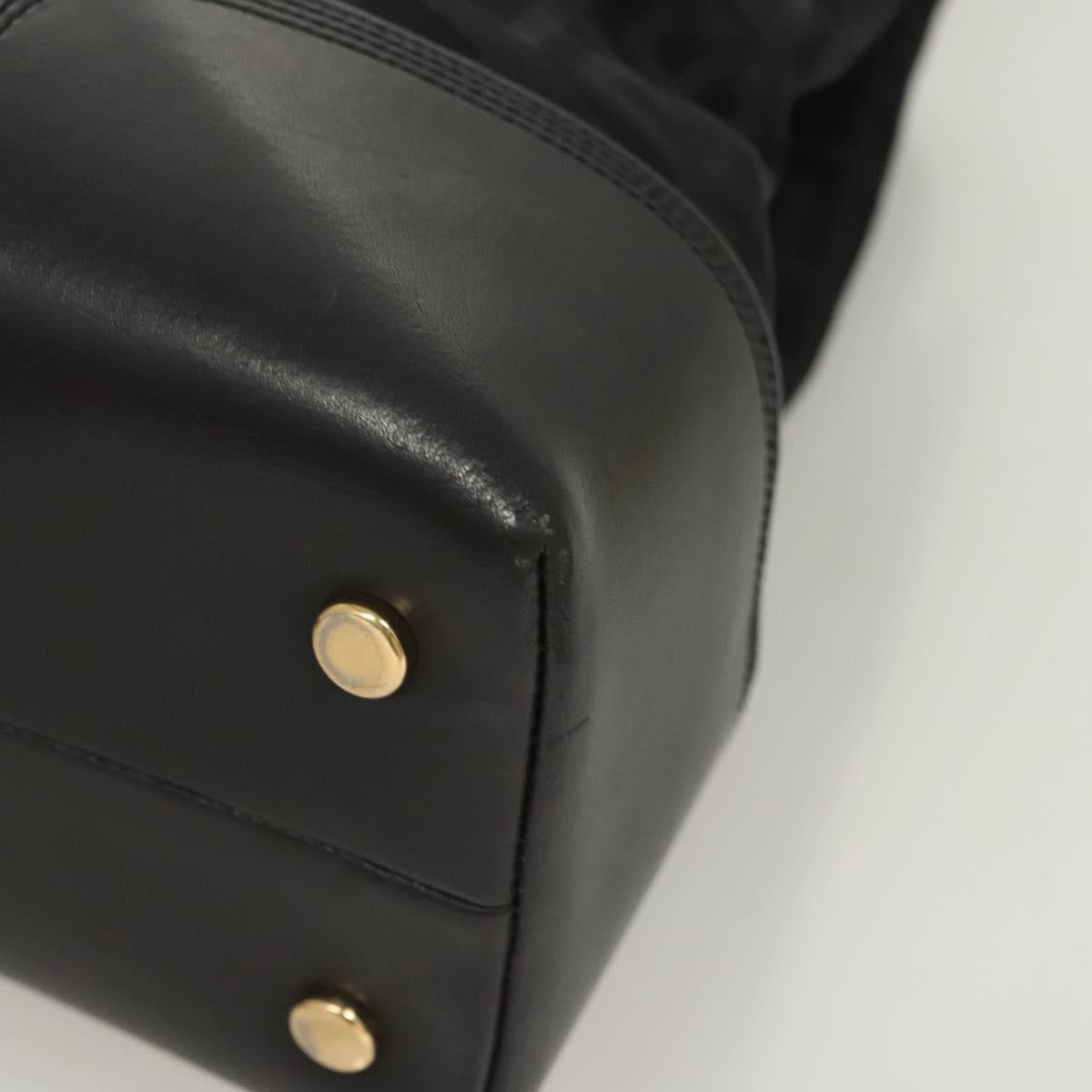 GIVENCHY Tote Bag Canvas Black Gold Auth am8454