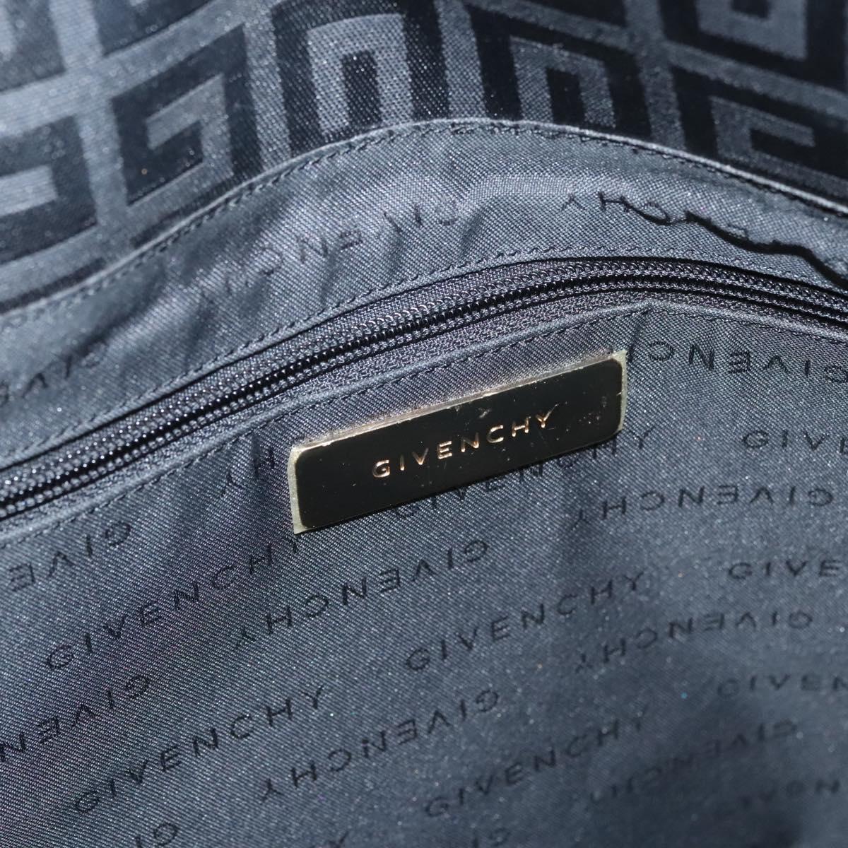 GIVENCHY Tote Bag Canvas Black Gold Auth am8454