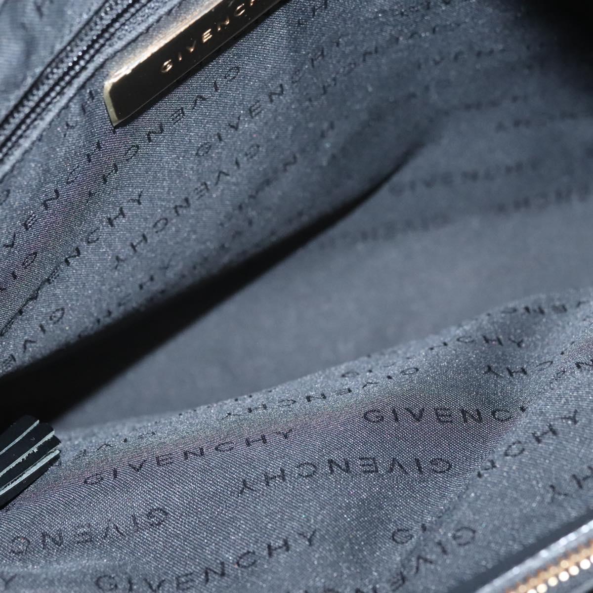 GIVENCHY Tote Bag Canvas Black Gold Auth am8454