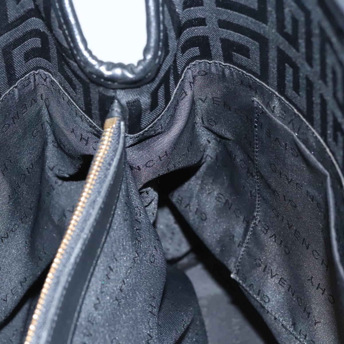 GIVENCHY Tote Bag Canvas Black Gold Auth am8454