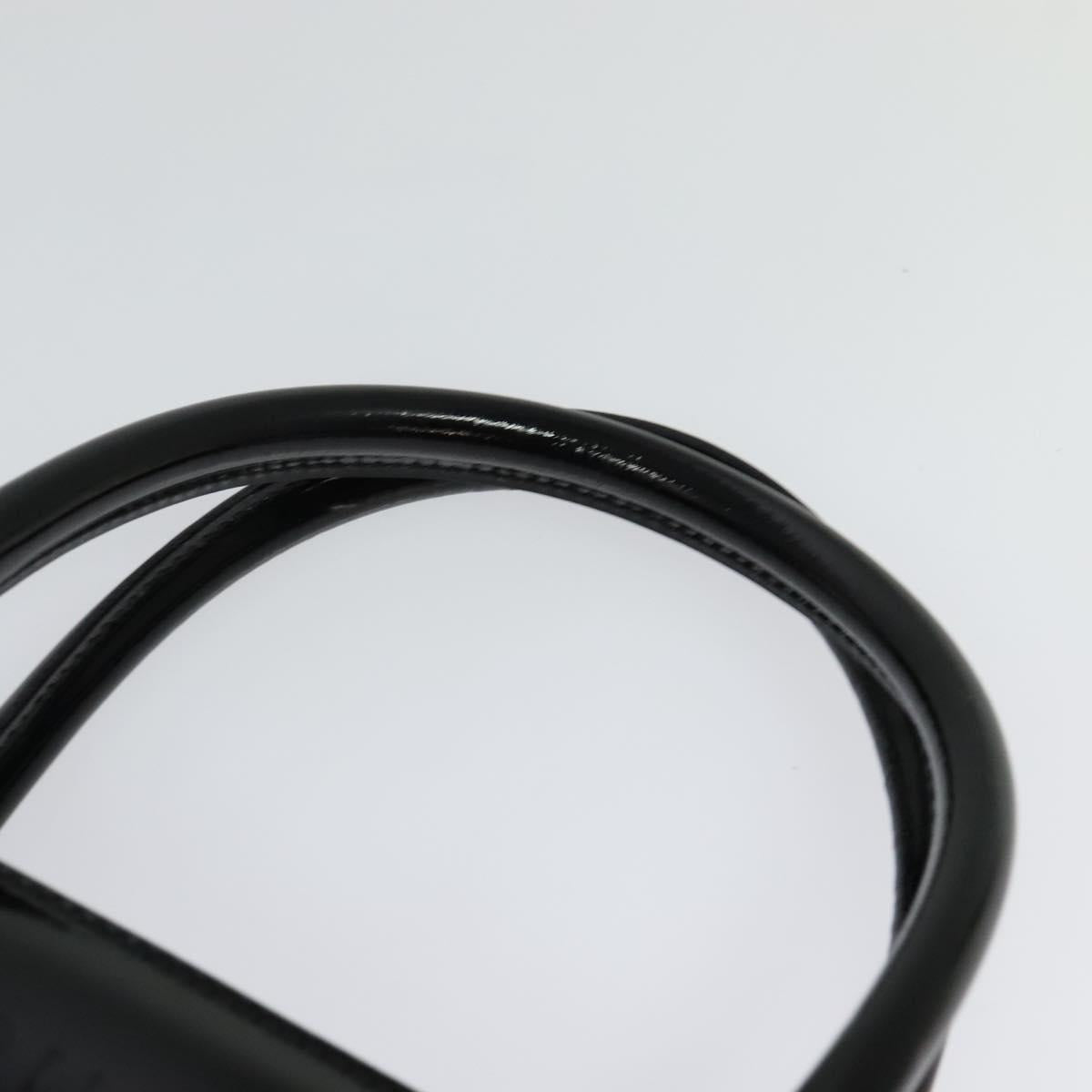 GUCCI Hand Bag Enamel 2way Black Gold 000 1046 0503 Auth am8463