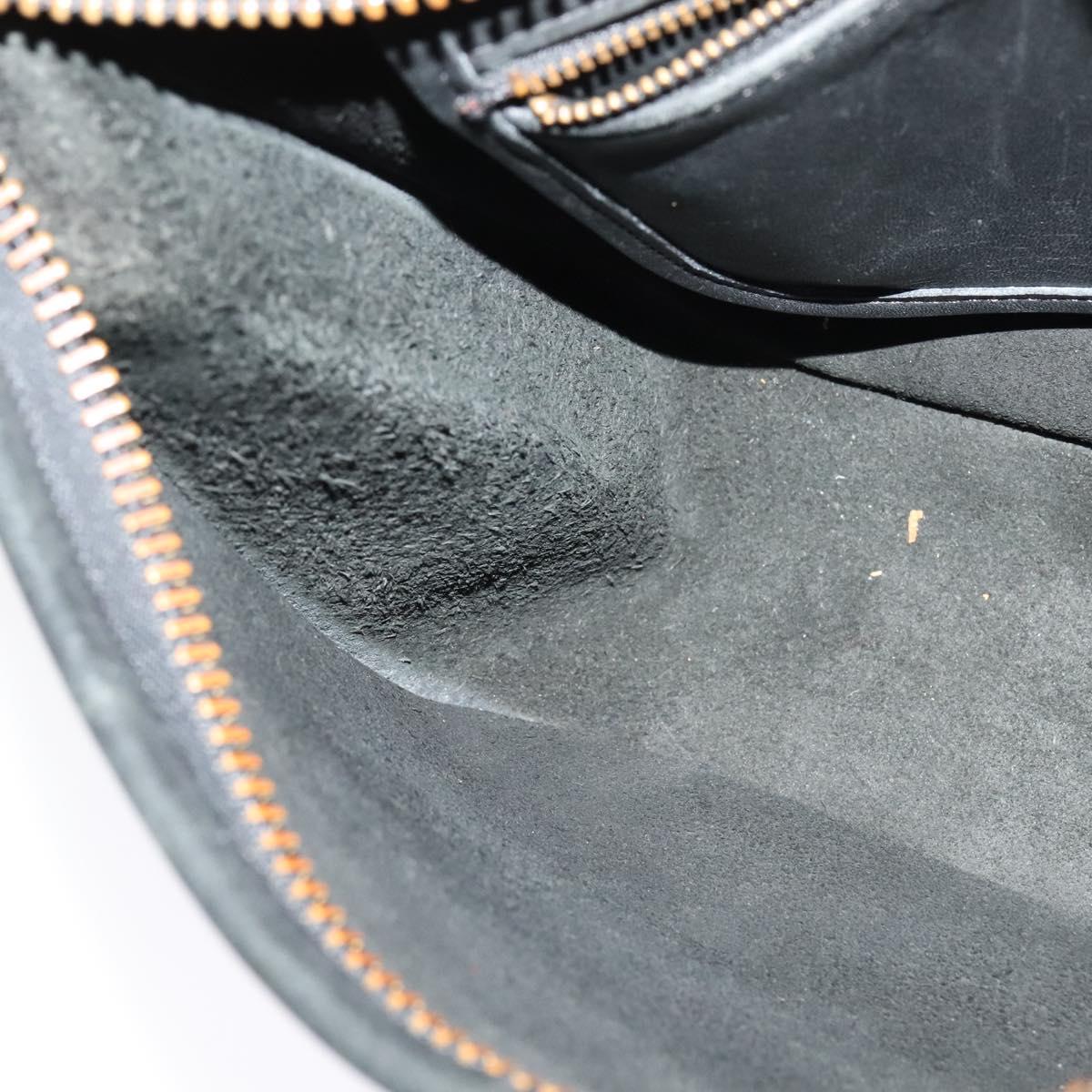 Coach Shoulder Bag Leather Black Gold Auth am8476