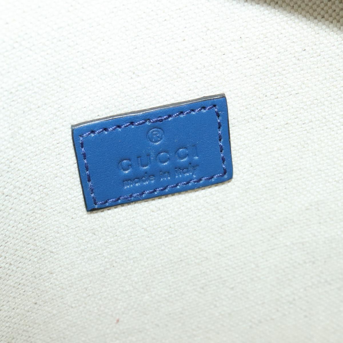 GUCCI GG Emboss Body Bag Silver Blue 645093 Auth am8486