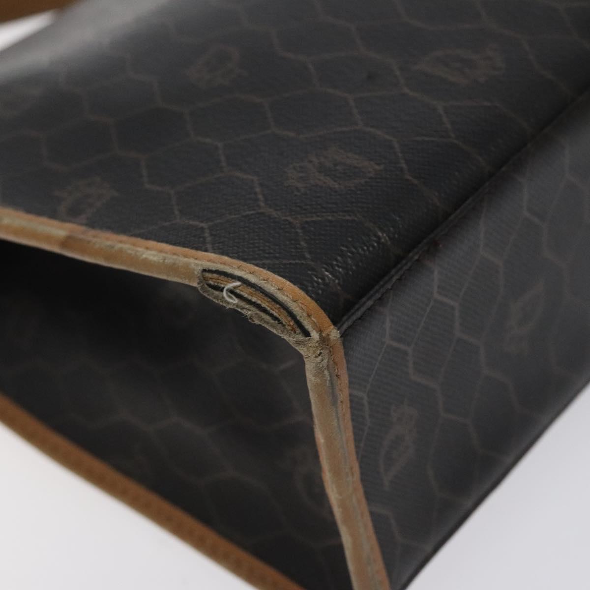 Christian Dior Honeycomb Canvas Hand Bag PVC Black Auth am8488