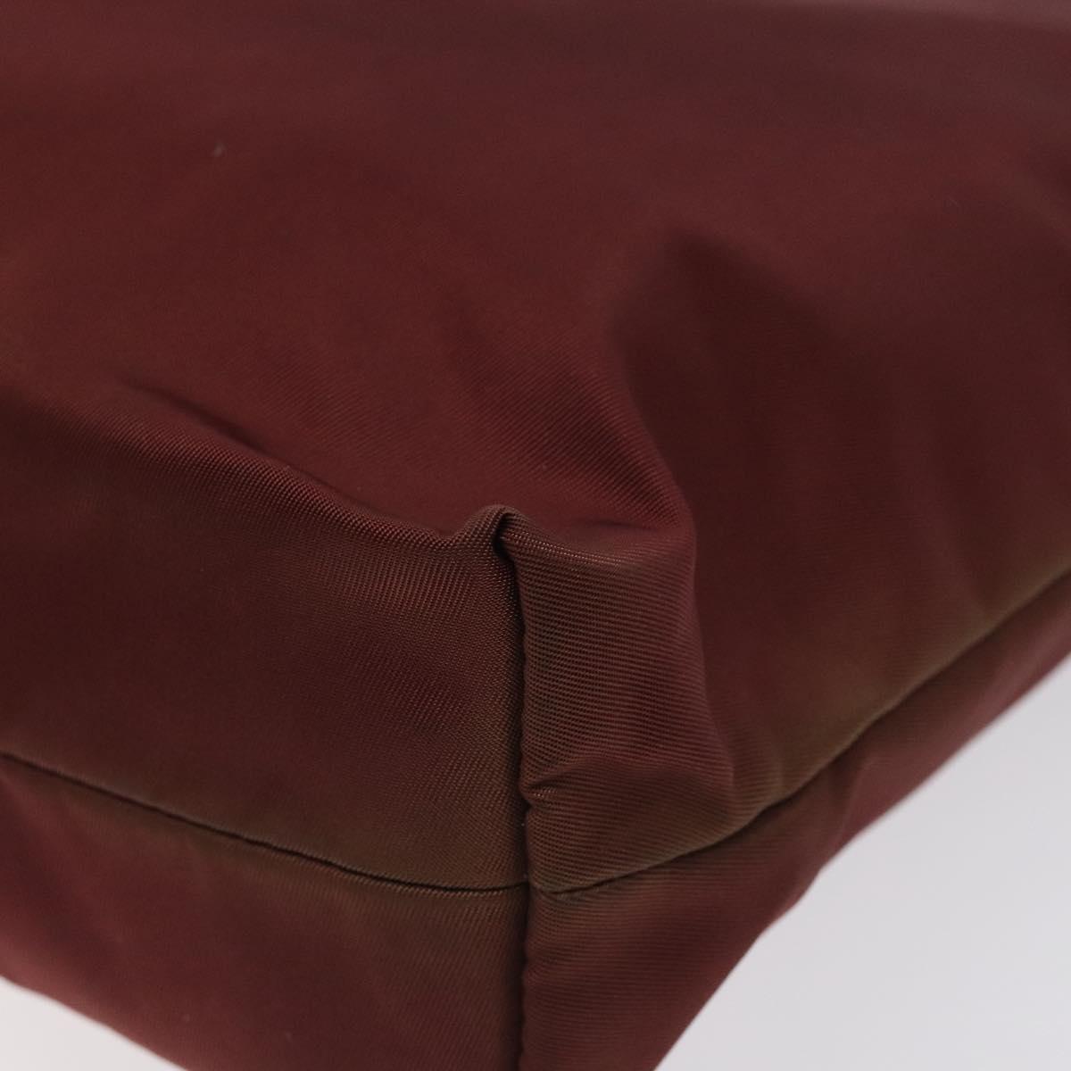 PRADA Hand Bag Nylon Red Auth am8492