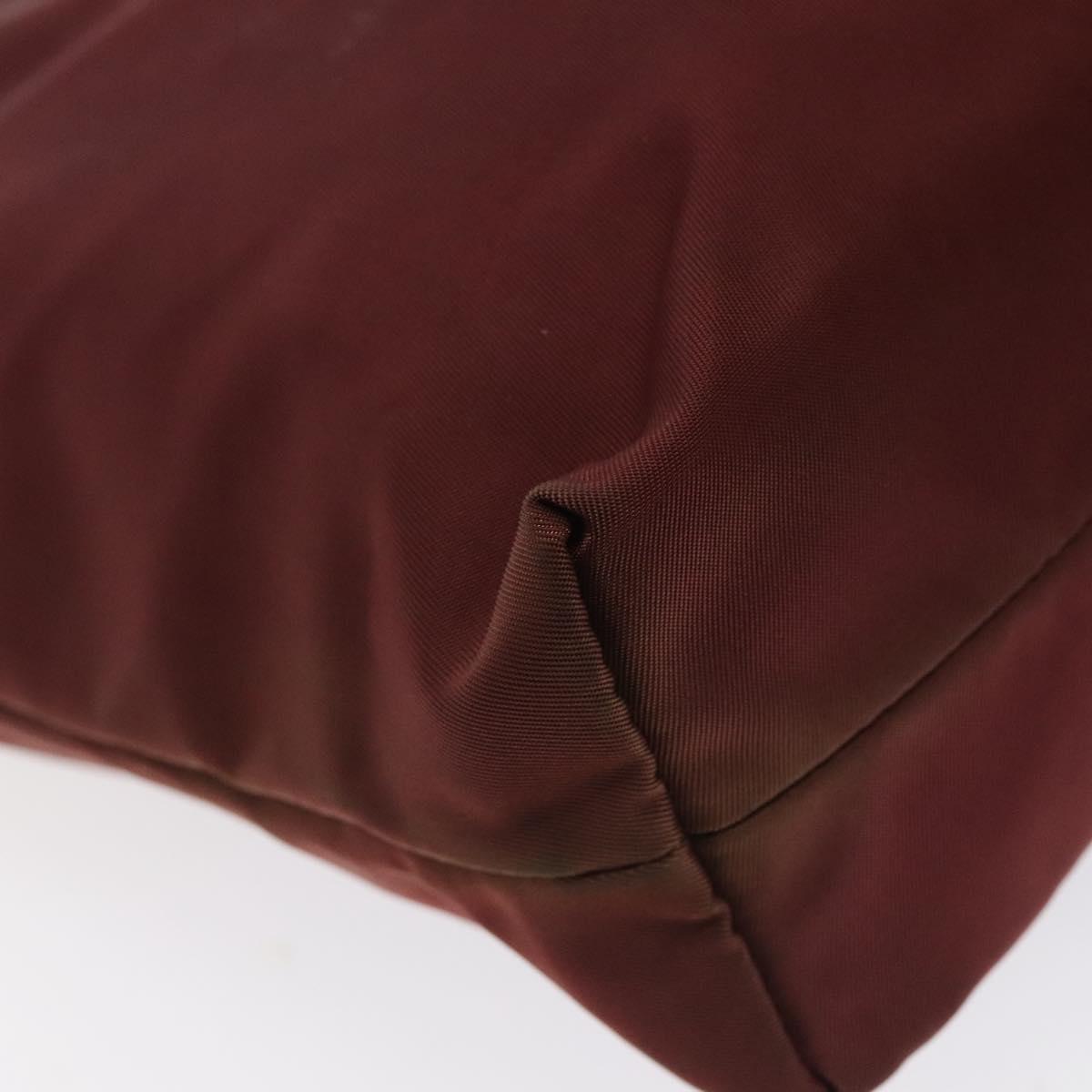 PRADA Hand Bag Nylon Red Auth am8492