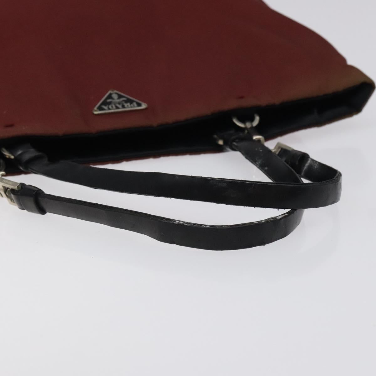 PRADA Hand Bag Nylon Red Auth am8492