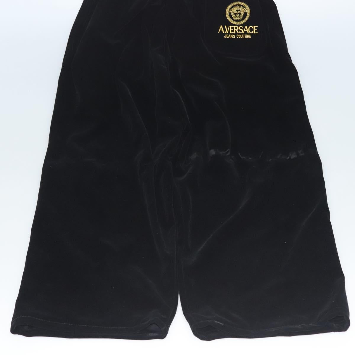 VERSACE Bottoms Velor Black Auth am8496