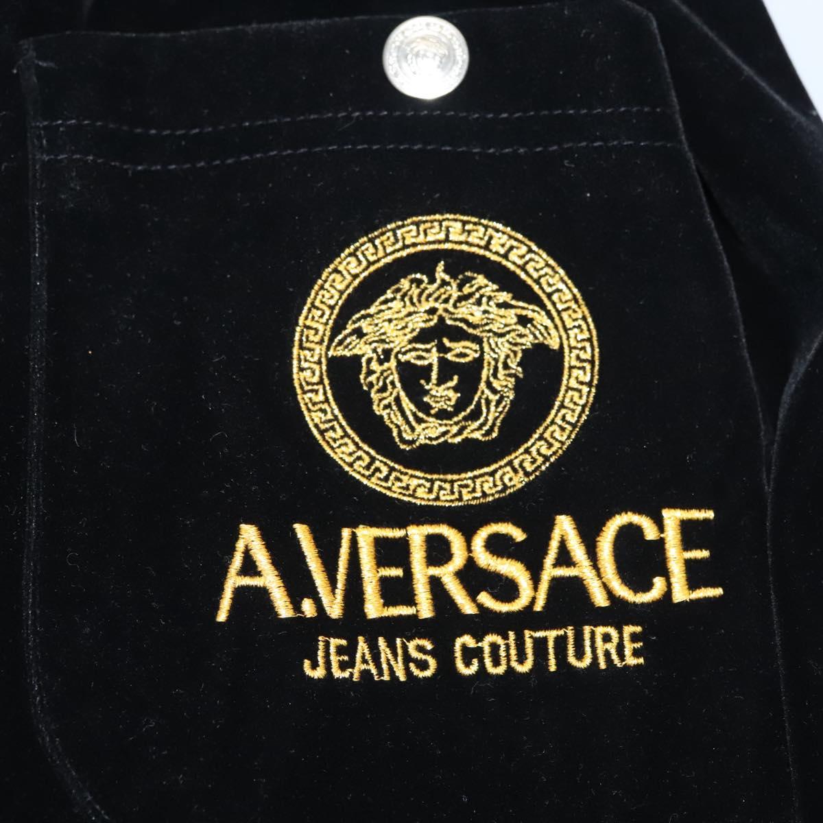 VERSACE Bottoms Velor Black Auth am8496