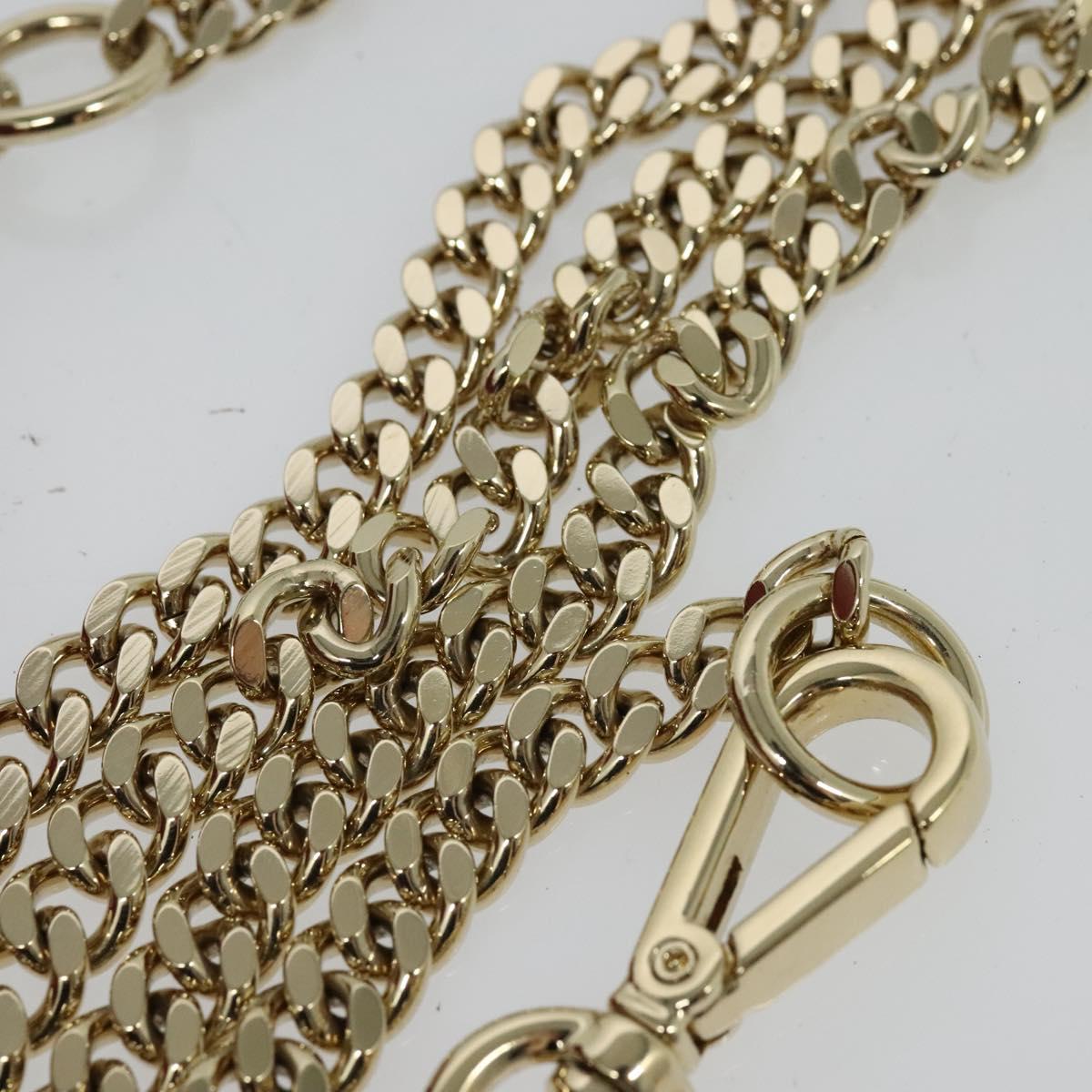 Chloe Chain Georgia Shoulder Bag Leather Red Gold Auth am8513