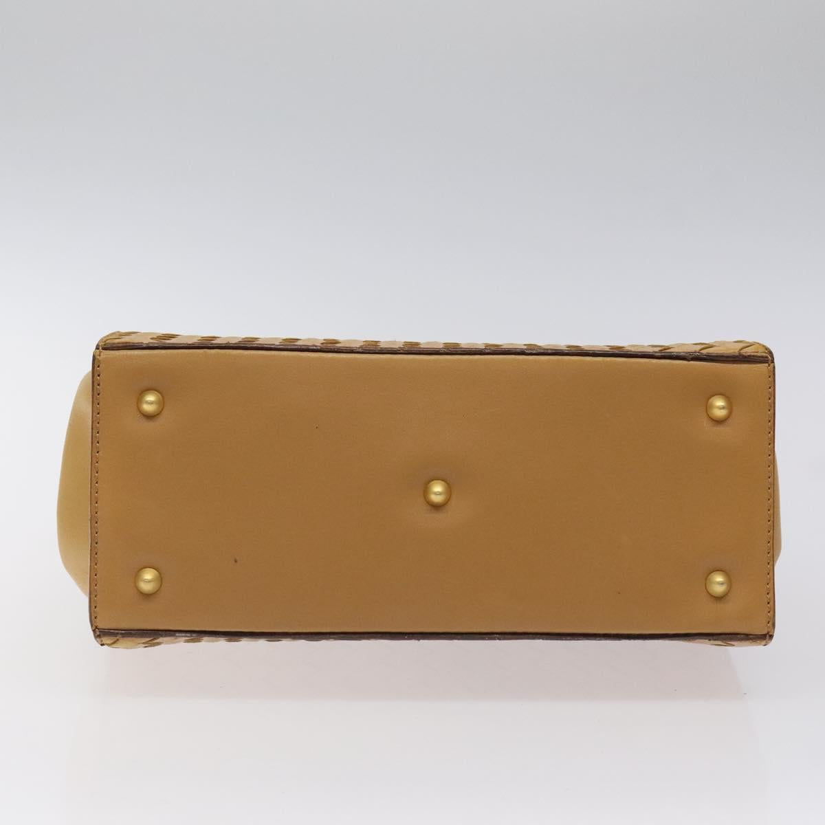 BOTTEGA VENETA INTRECCIATO Hand Bag Leather Beige Auth am8534
