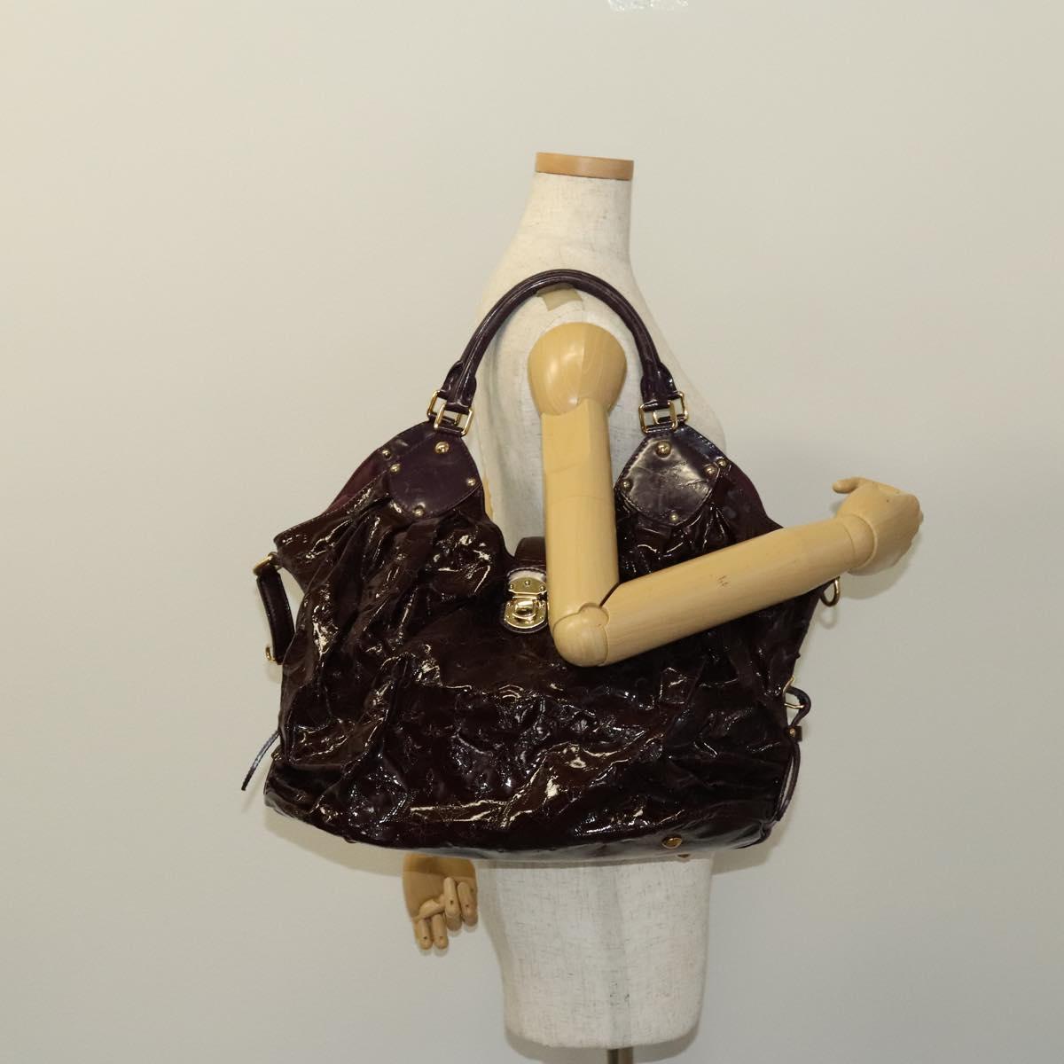 LOUIS VUITTON Mahina Surya XL Tote Bag Enamel Purple LV Auth am8556