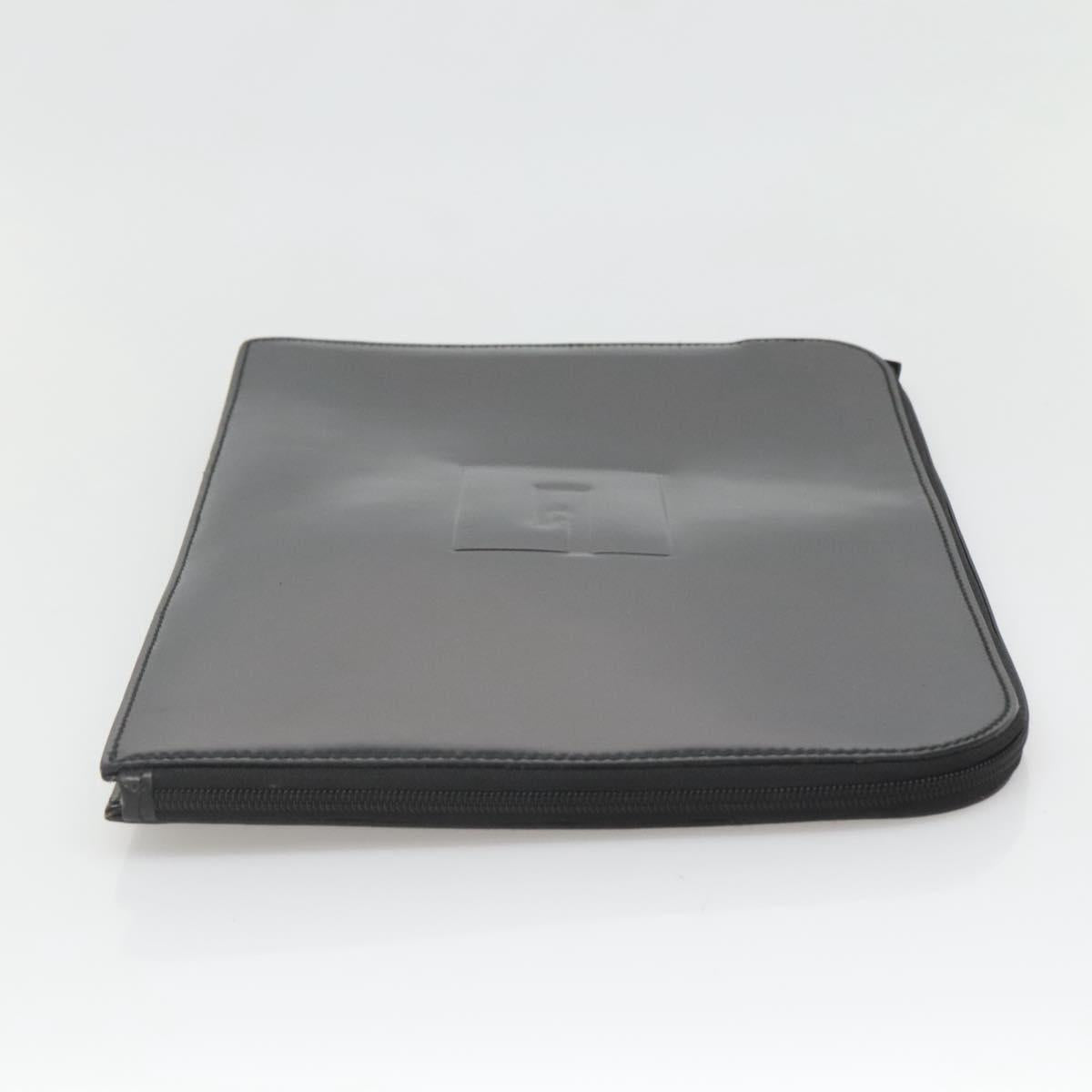 GUCCI Document case Patent leather Black Auth am8564