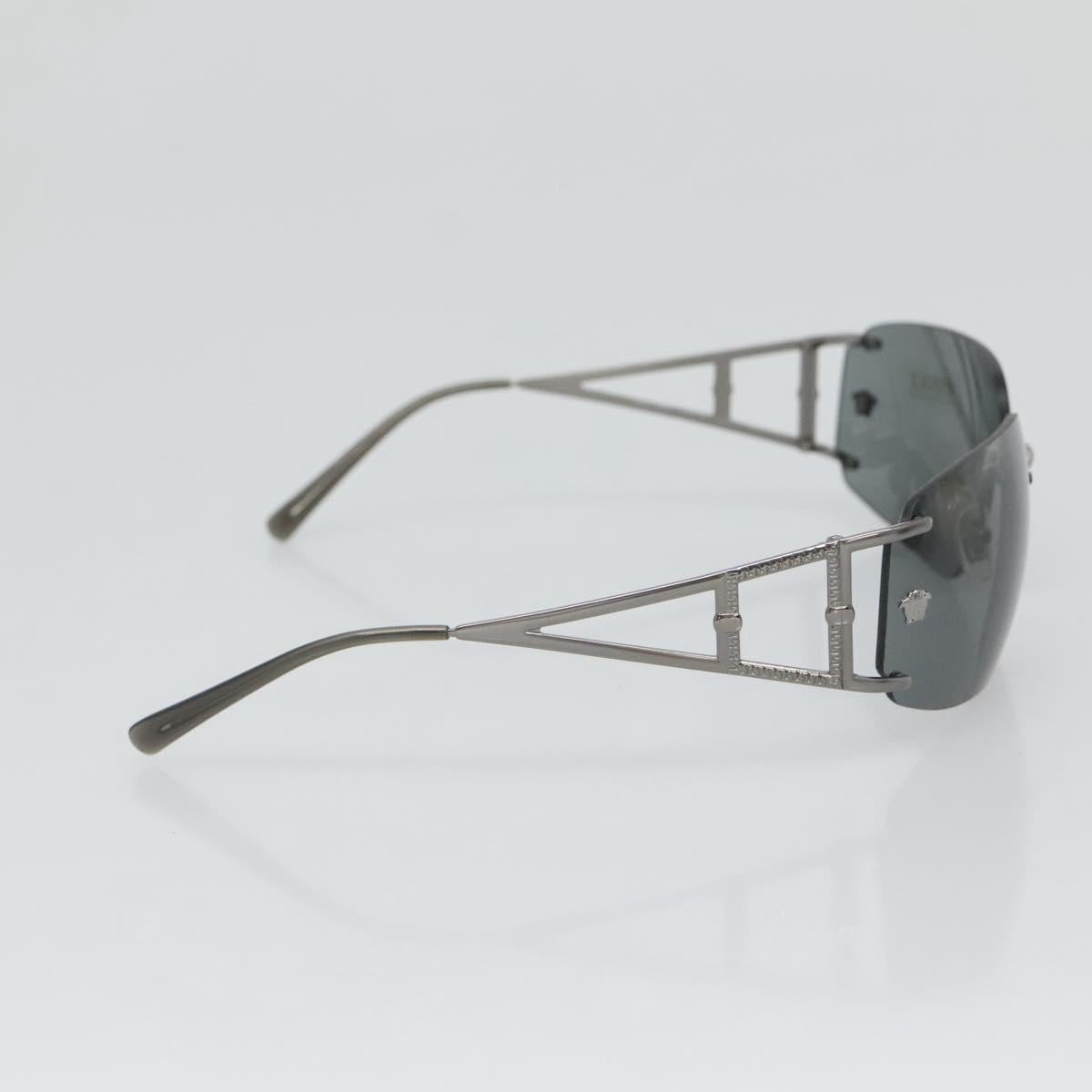 VERSACE Sunglasses metal Silver Auth am8573