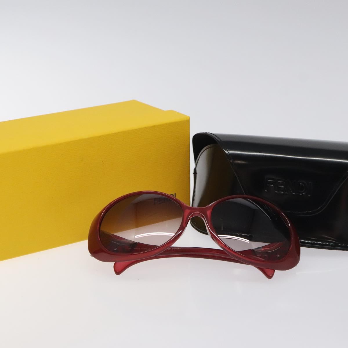 FENDI Sunglasses plastic Red Auth am8594