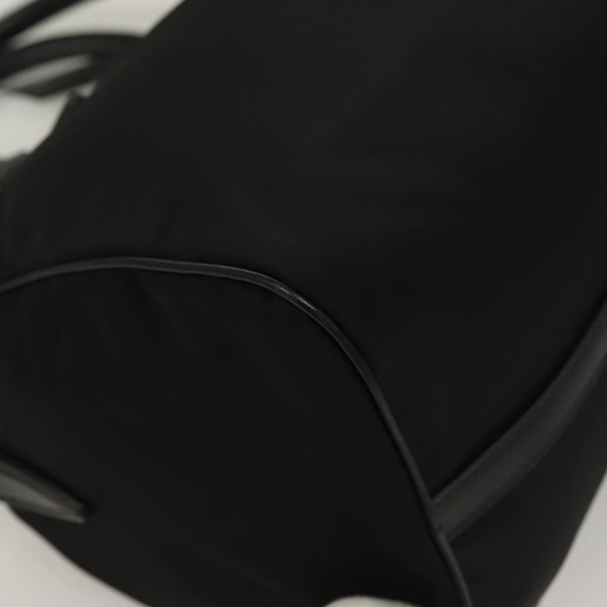 PRADA Hand Bag Nylon 2way Black Gold 1BB797 Auth am8598