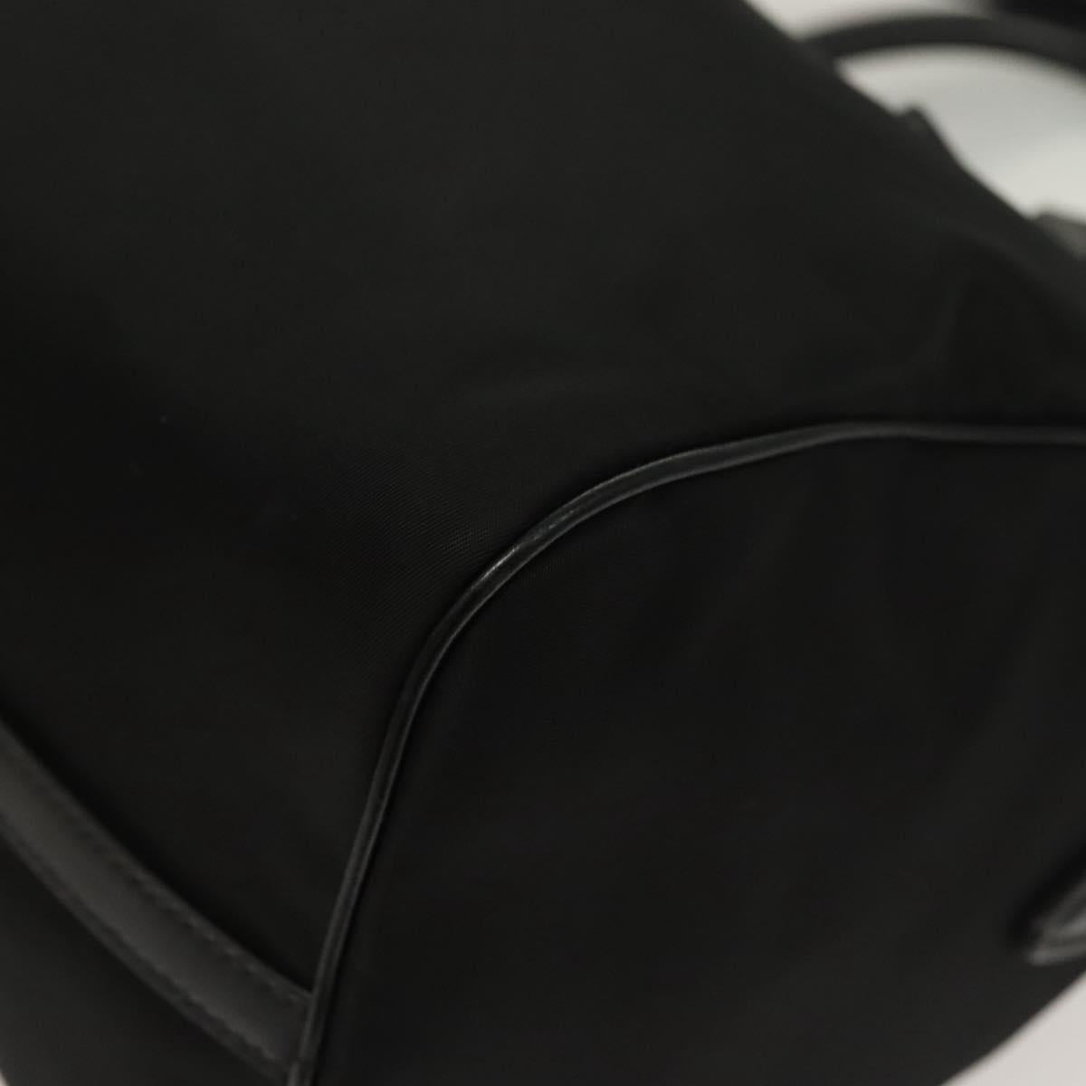 PRADA Hand Bag Nylon 2way Black Gold 1BB797 Auth am8598