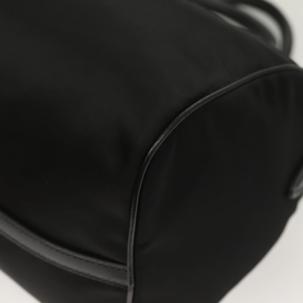 PRADA Hand Bag Nylon 2way Black Gold 1BB797 Auth am8598