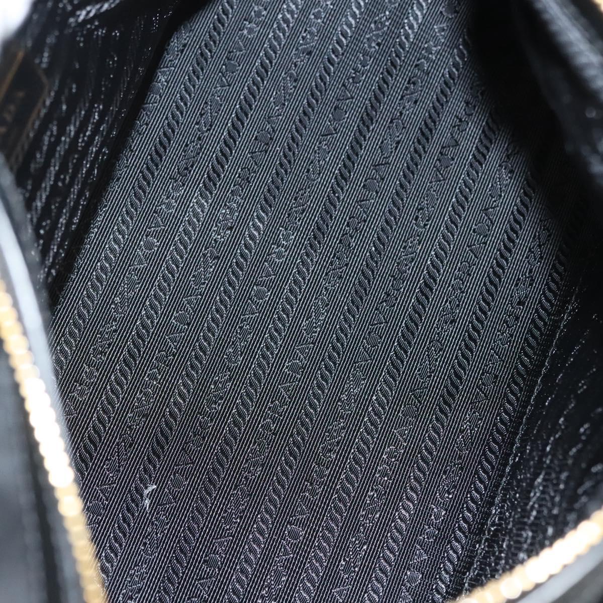 PRADA Hand Bag Nylon 2way Black Gold 1BB797 Auth am8598
