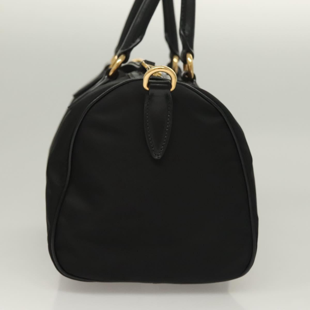 PRADA Hand Bag Nylon 2way Black Gold 1BB797 Auth am8598