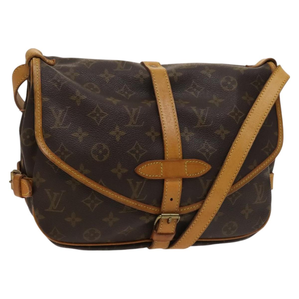 LOUIS VUITTON Monogram Saumur 30 Shoulder Bag M42256 LV Auth am8612