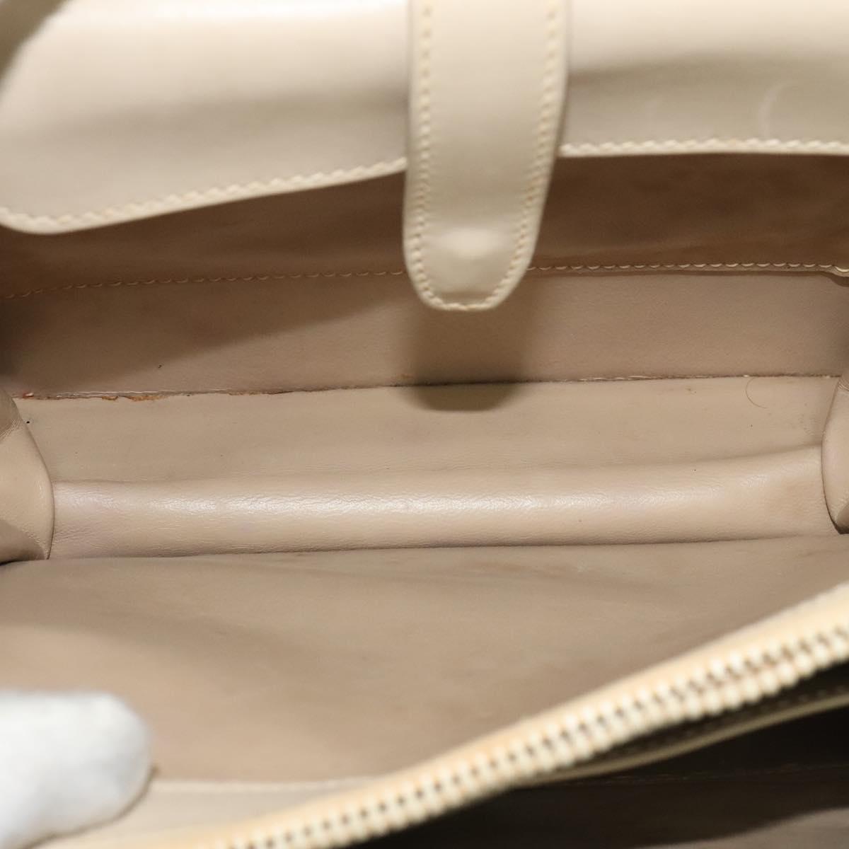 GUCCI Shoulder Bag Leather Cream Gold Auth am8665