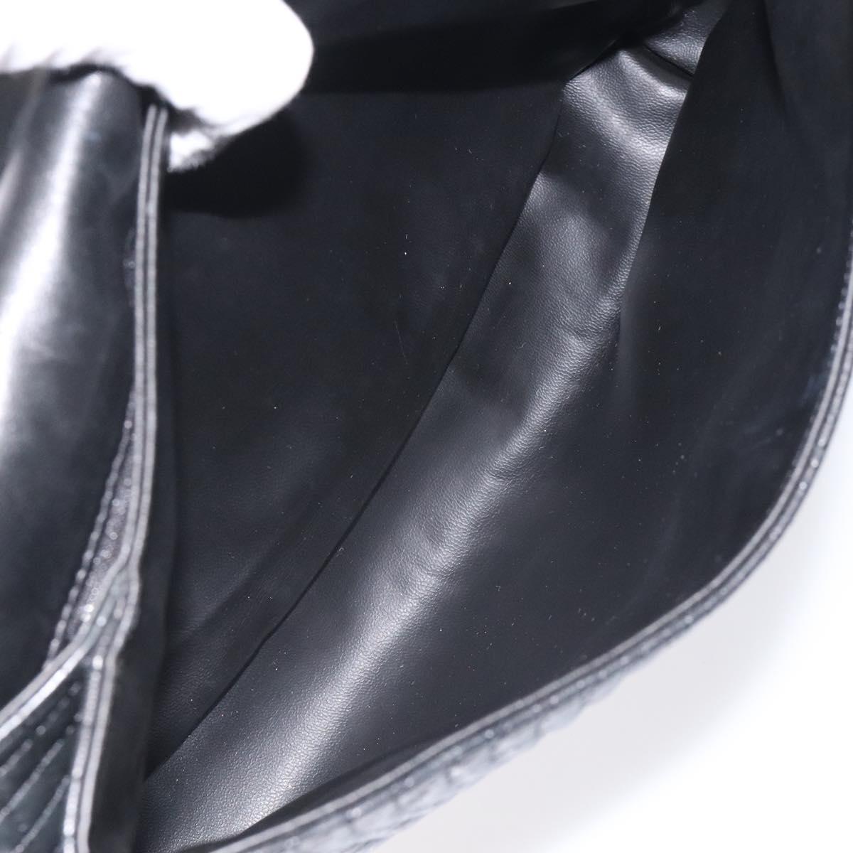 BALLY Hand Bag Leather Black Gold Auth am8683