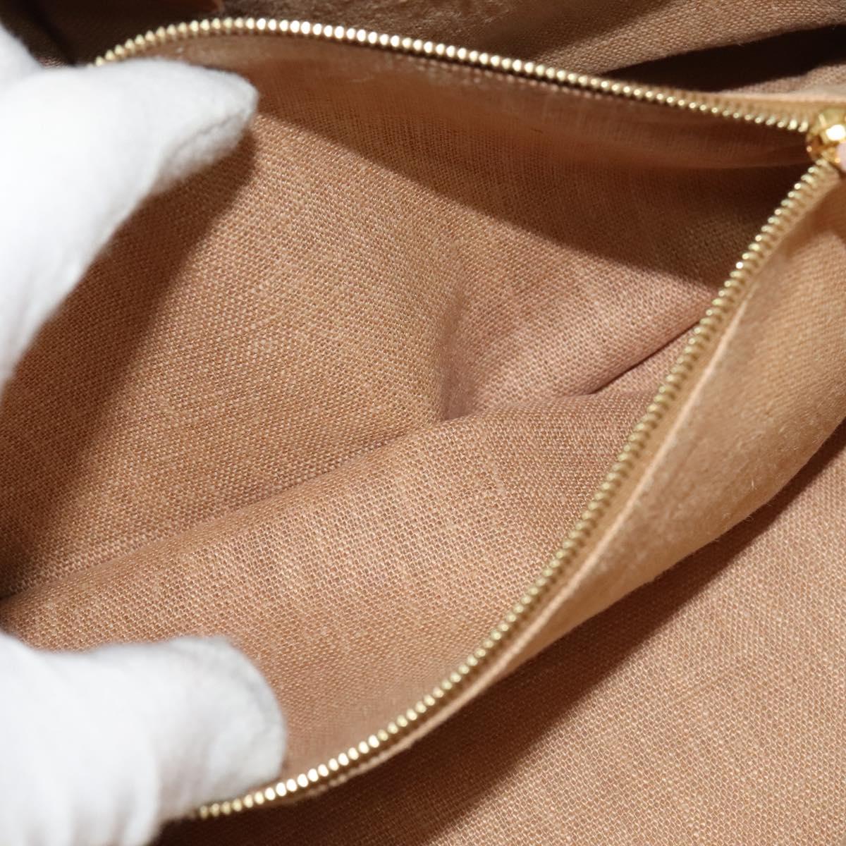 FENDI Chameleon Hand Bag Leather 2way Pink Gold Auth am8686
