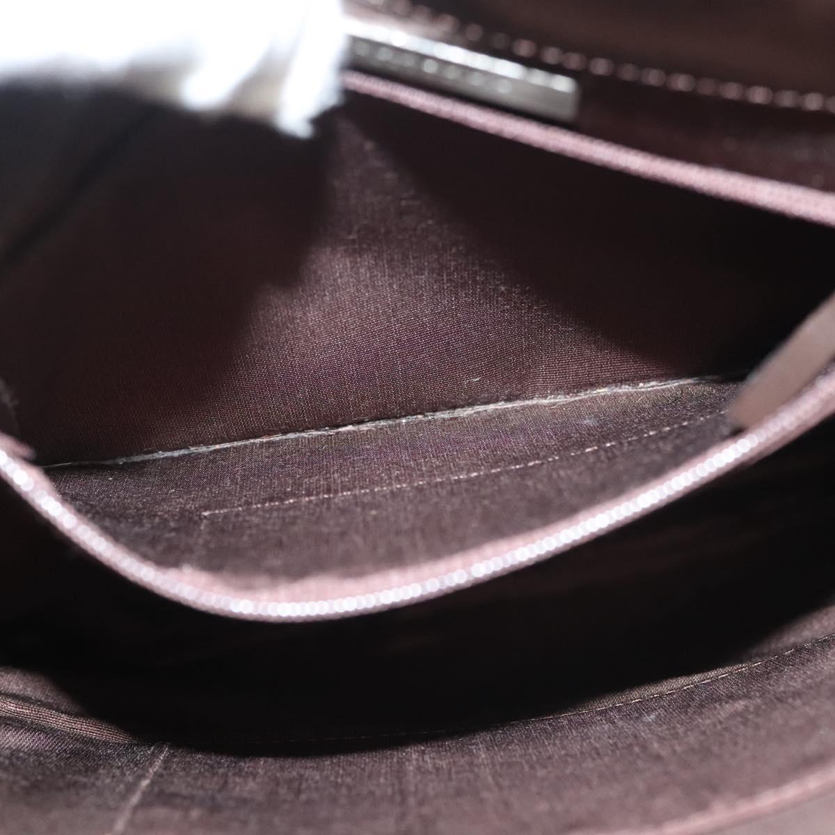 BURBERRY Hand Bag Leather Dark Brown Auth am8695