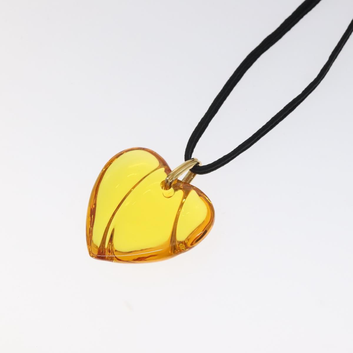 Baccarat Necklace Crystal glass Orange Auth am8701