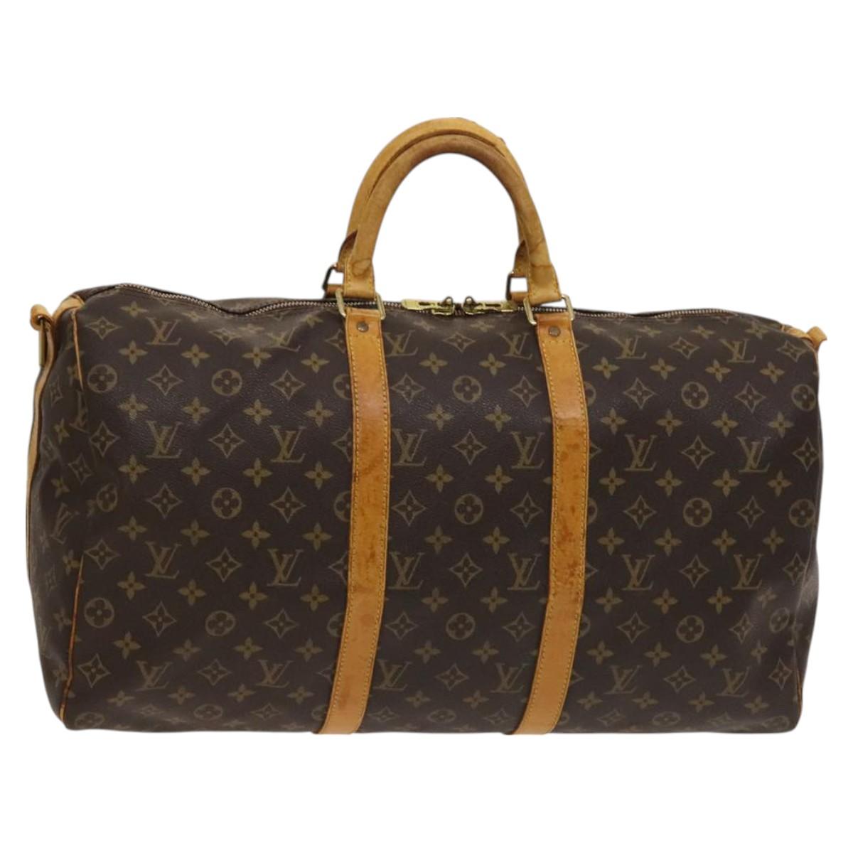 LOUIS VUITTON Monogram Keepall Bandouliere 50 Boston Bag M41416 LV Auth am8704