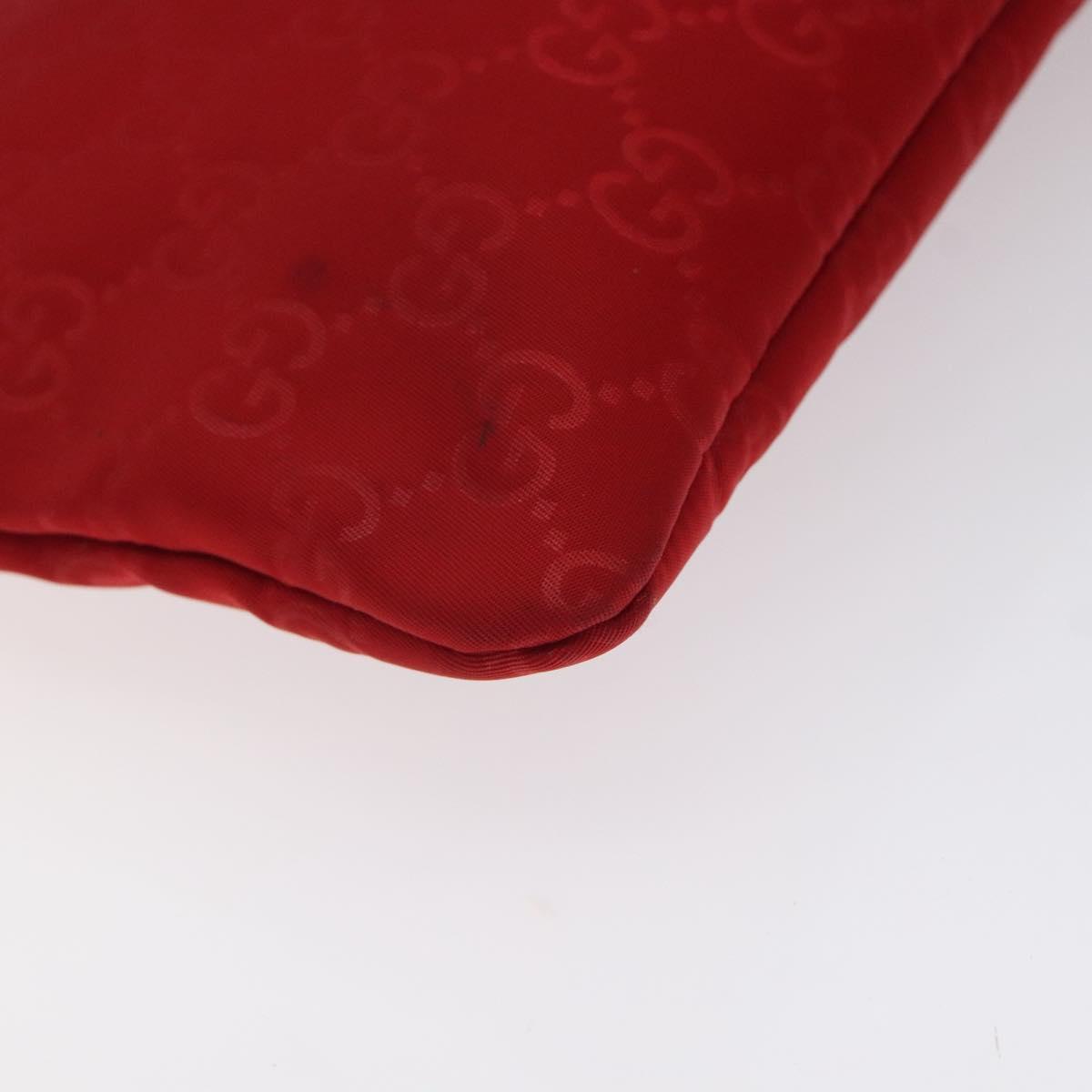 GUCCI GG Nylon Clutch Bag Nylon Red Silver 286209 Auth am8706
