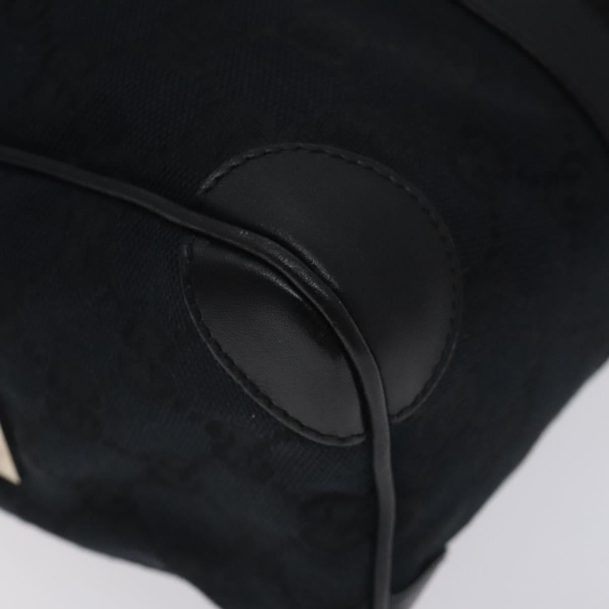GUCCI GG Canvas Sherry Line Hand Bag Black Silver 000 0851 00221 Auth am8716