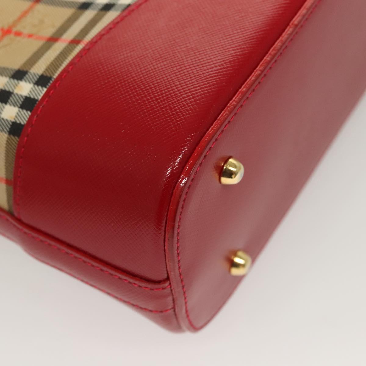 BURBERRY Nova Check Shoulder Bag Canvas Beige Gold Auth am8720