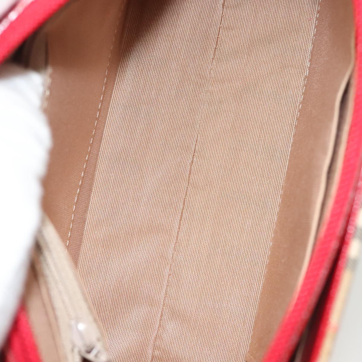 BURBERRY Nova Check Shoulder Bag Canvas Beige Gold Auth am8720