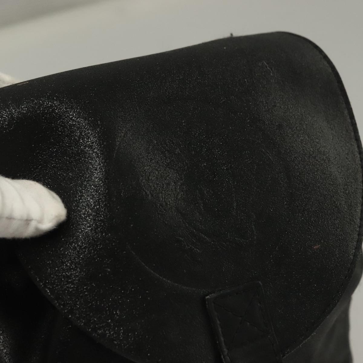 Gianni Versace Backpack Leather Black Gold Auth am8724